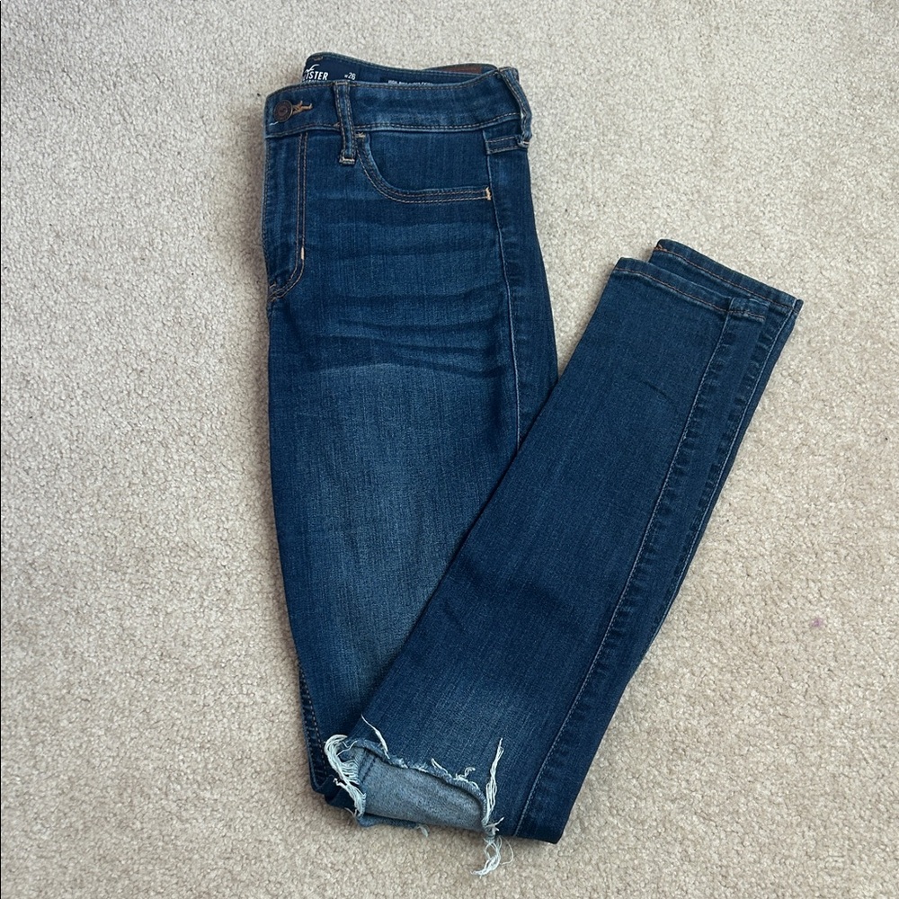Women’s Hollister High-Waisted Dark Wash Ripped Jeans